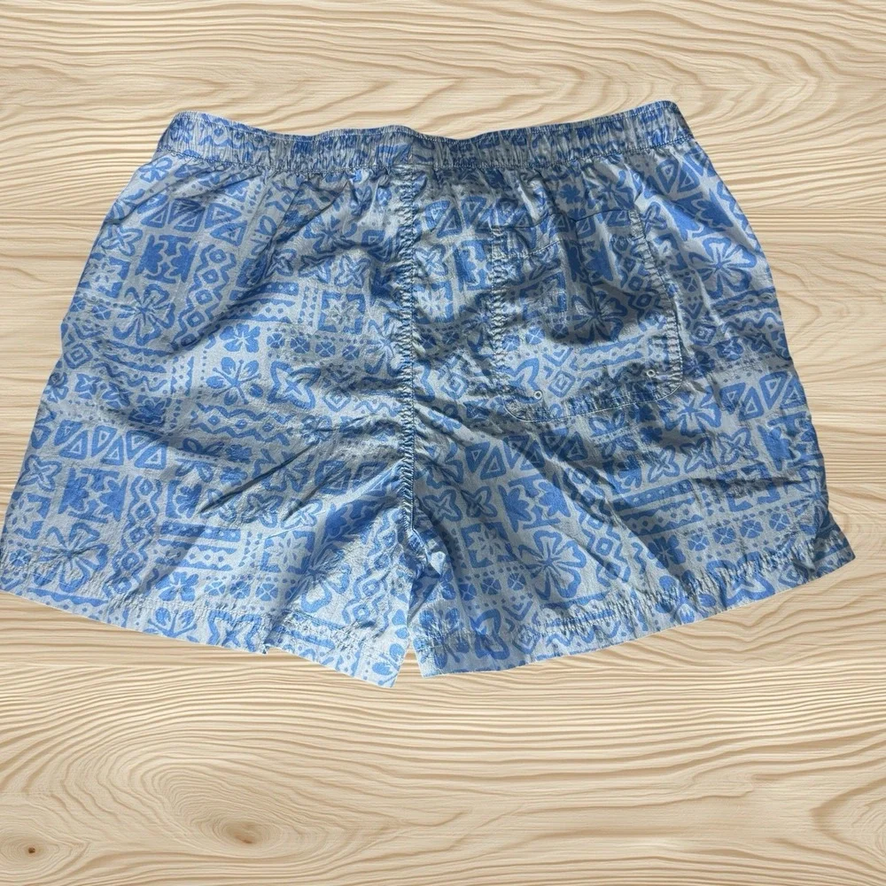 Urban Outfitters Men's XL Blue Tropical Print Swim Trunks No Mesh Beach Shorts